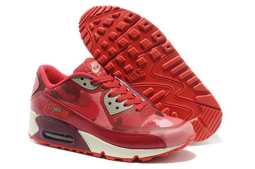 Wmns Nike Air Max 90 Prem Tape Sn Women Red And Gray Running Shoes Promo Code